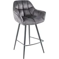 Invicta Barstoel PAPILLON 106 cm, 180° draaibaar, fluweelgrijs - 43883
