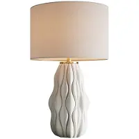 Invicta Tafellamp ELEGANCIA 65 cm witte lampenkap keramiek wit goudkleurig - 46011