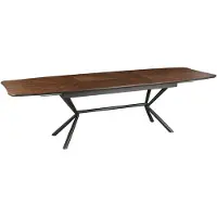Invicta Eettafel GRANDEZZA 180-270 cm uitschuifbaar, natuurlijke walnootlook met zwart metalen frame - 46568
