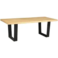Riess Eettafel ZEUS 210 cm, natuurlijke eikenhoutlook met zwart metalen frame - 46558