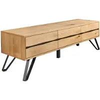 Invicta TV-onderkast LIVING EDGE 160 cm eikenhout met zwarte poten - 46342