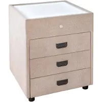 Invicta Nachtkastje TOULOUSE met LED-verlichting 55 cm fluweel beige - 45948