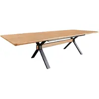 Invicta GIANT eettafel 180-300 cm, uitschuifbaar, natuurlijke eikenhouten look met zwart metalen frame - 46563