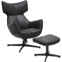 Invicta Fauteuil VOGUE 360° draaibaar, kunstleer, zwart, met zwart metalen frame - 47718