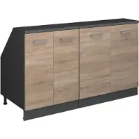 Vicco R-Line Keukenkast voor schuine wand – 140 cm Set van 2 kastrompen 60 cm diepte Sonoma