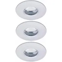 Paulmann Premium inbouwspots, set, spaarlamp, vast, IP65, 3x11W, 230V, GU10, 51mm, wit/metaal
