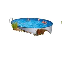 Mountfield Azuro 300 - 3,6 x 0,9 m, blauw/wit - zonder filter, met gaten in de as