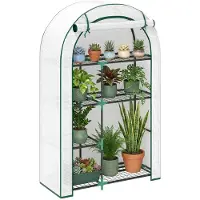 Outsunny - Foliekas - Staal - Kunststof - 100L x 45B x 160H cm - Wit