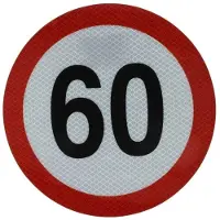 Gmp maximale snelheidssticker 60 km/h - snelheid sticker 200 mm - snelheidsbeperking sticker - klasse 2
