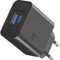 Cellularline dual super fast oplader 45w usb-a usb-c gan+ voor samsung