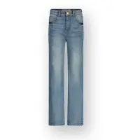 Vingino straight fit jeans medium blue denim Blauw Effen - maat 146