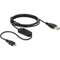 DeLOCK USB naar USB Micro B kabel met schakelaar - USB2.0 - 1,5 meter