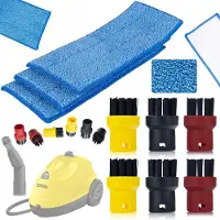 Rosfix Accessoireset Set Vervanging - 3x Microvezel Mopvullingen en 6 Ronde Messingborstels - Geschikt voor Kärcher