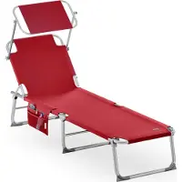 Casaria Ligbed Ibiza Rood 190x59x29cm Alu Zonnescherm