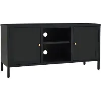 Syfax Tv-meubel 105x35x52 cm staal en glas zwart