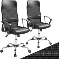 Casaria Bureaustoel Deluxe 2 stuks Zwart