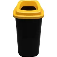 Plafor Prullenbak 28L, gemakkelijk afval recyclen – afval scheiden, afvalbakken, vuilnisbak, rood - yellow / 45L|Maat: