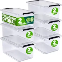Deuba Opbergbox Transparant Set van 6 20x15x12cm 2L