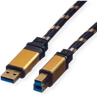 Roline GOLD USB 3.2 Gen 1 kabel, type A-B, 1,8 m