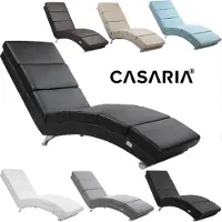Casaria Relaxfauteuil London - Ligstoel Lounge Verchroomd - Sand