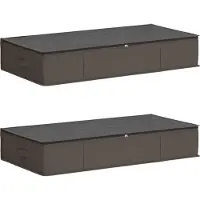 vidaXL Opbergdoos met transparant bovenraam 2 pcs Grijs Nonwoven stof