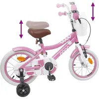 vidaXL Kinderfiets 14 Inch voor 3-5 jaar oud Licht Roze