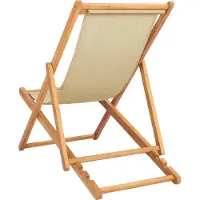 vidaXL Zonstoel Beige Massief Teakhout