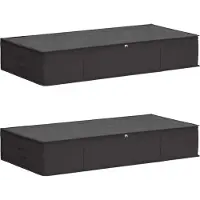 vidaXL Opbergdoos met transparant bovenraam 2 pcs Antracietkleurig