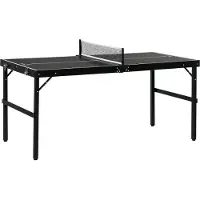 SPORTNOW Mini tafeltennis set Aluminium, MDF 152L x 76B x 72H cm Zwart