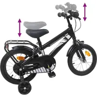 vidaXL Kinderfiets 14 Inch voor 3-5 jaar oud Zwart