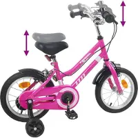 vidaXL Kinderfiets 14 Inch voor 3-5 jaar oud Roze Zwart