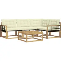 vidaXL Buiten bank set 5 pcs Wit en crèmekleurig 79 x 79 x 37 cm