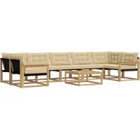 vidaXL Buiten bank set 8 st Wit en Beige