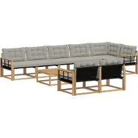 vidaXL Buiten bank set 9 st Wit en Lichtgrijs
