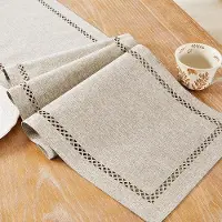 OEM Rustieke jute tafelkleed, 90 cm lang, met geometrische patronen, geschikt voor koffie en dagelijks gebruik