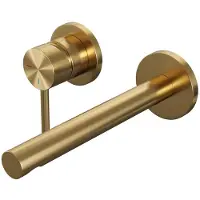 Brauer Gold Edition Inbouw Wastafelmengkraan met Rechte Uitloop en Rozetten Model A2 Goud Geborsteld PVD
