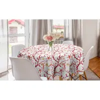 Abakuhaus nautisch rond tafelkleed, cirkelvormige tafelkleedbedekking voor keukendecoratie in de eetkamer, 150 cm, wit en meerkleurig