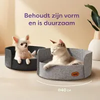 Markenlos Kunstbont kattenmand, opvouwbaar, 40 cm breed x 40 cm diep x 16 cm hoog, zacht, geschikt voor kleine honden