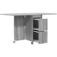 vidaXL Eettafel 140 x 80 x 77 cm Bewerkt hout Grijs Sonoma Rechthoekig