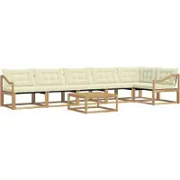 vidaXL Buiten bank set 7 pcs Wit en crèmekleurig 79 x 79 x 37 cm