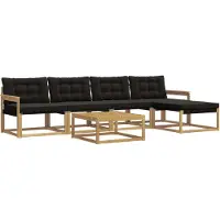 vidaXL Tuinset met 6 zitplaatsen, wit en zwart