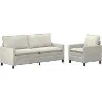 vidaXL Bankstel 2 pcs Crèmekleurig Fluweel