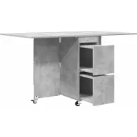 vidaXL Eettafel 140 x 80 x 77 cm Bewerkt hout Betongrijs Rechthoekig