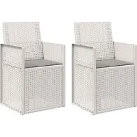 vidaXL Tuinstoelen 2 st Wit en Lichtgrijs PP