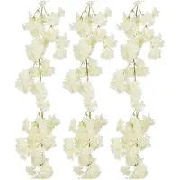Mica Decorations Kunstbloemen Bloesem Slinger - 3x - 180 x 20 cm - wit - kunststof - bloemetjes