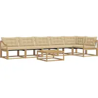 vidaXL Buiten bank set 7 st Wit en Beige