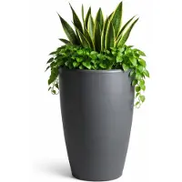Mcollections Essence Vaas – bloempot rond D45 cm–H66,5 cm – Antraciet