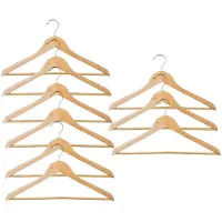 Storage solutions Kledinghangers Milano - hout - set van 9x stuks - voor 2 kledingstukken