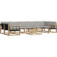 vidaXL Buiten bank set 8 st Wit en Lichtgrijs
