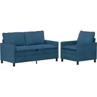 vidaXL Bankstel 2 st Blauw Fluweel